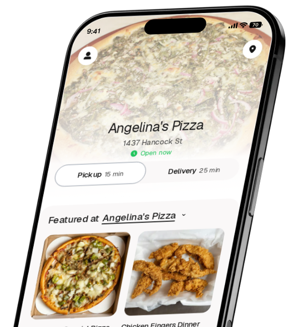 Angelina's Pizza app preview