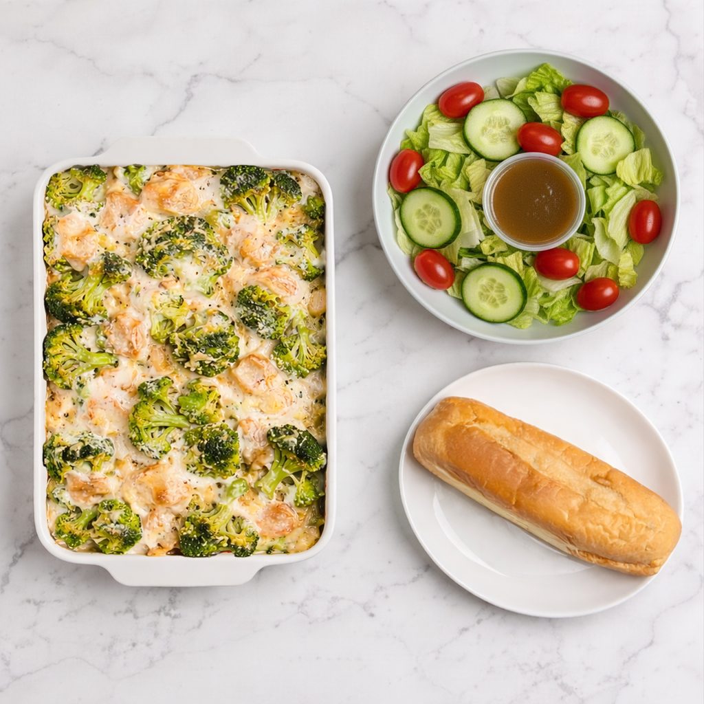Chicken Ziti Broccoli Alfredo.
