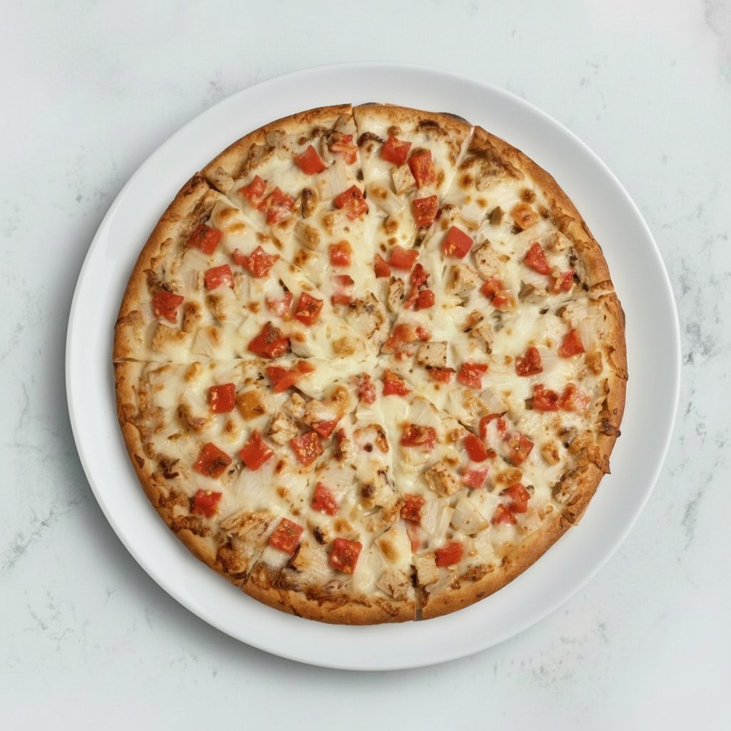 Chicken Pesto Supreme Pizza.