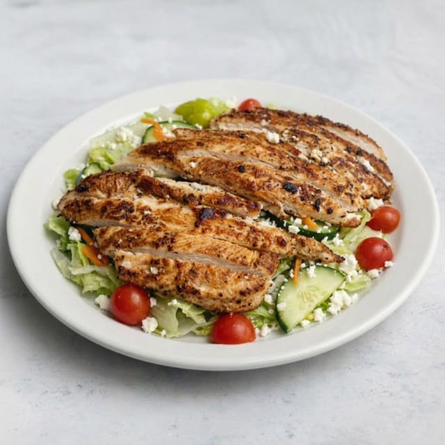 Greek Salad with Grilled Chicken.
