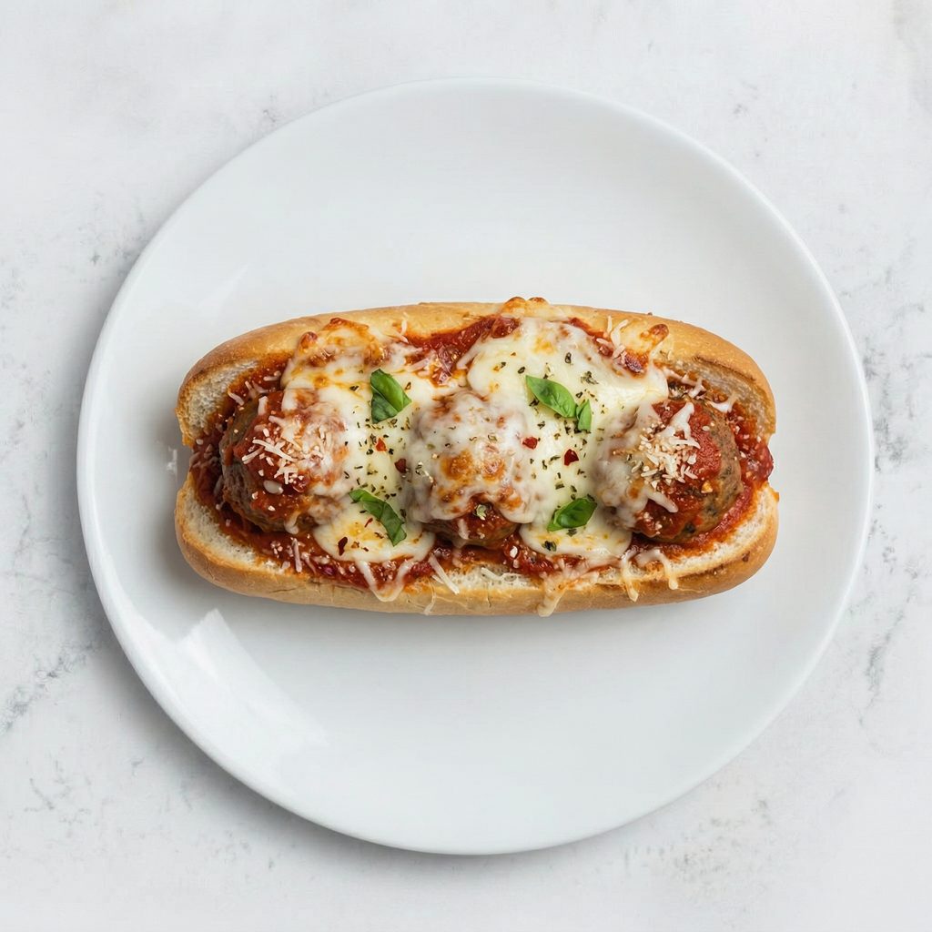 Meatball Parmesan Sub.