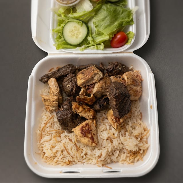 Steak Tip & Chicken Combo Dinner.