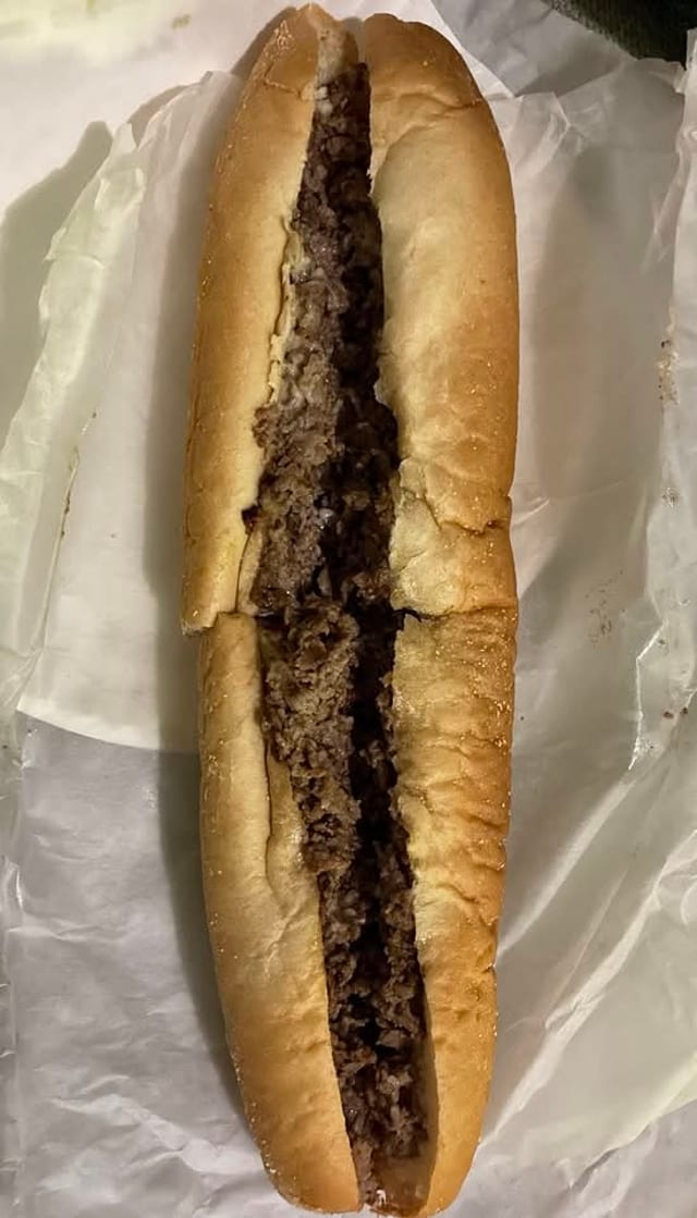 Steak, Cheese & Peppers Sub.